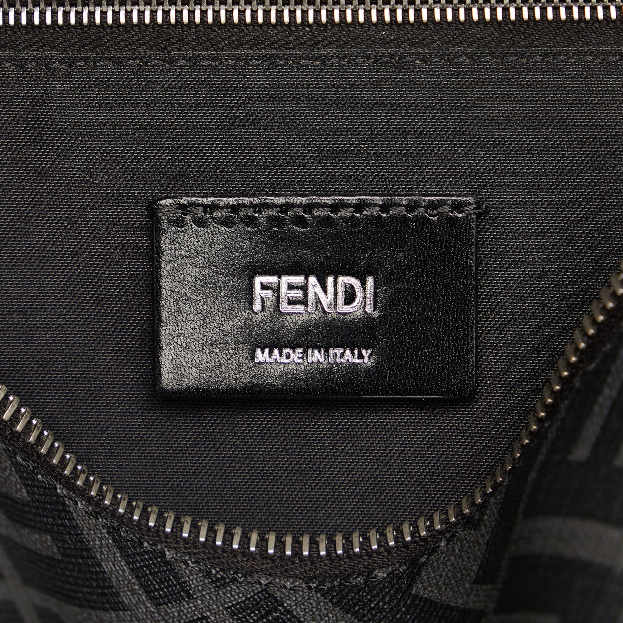 Black Fendi Zucca FF 1974 Diagonal Belt Bag