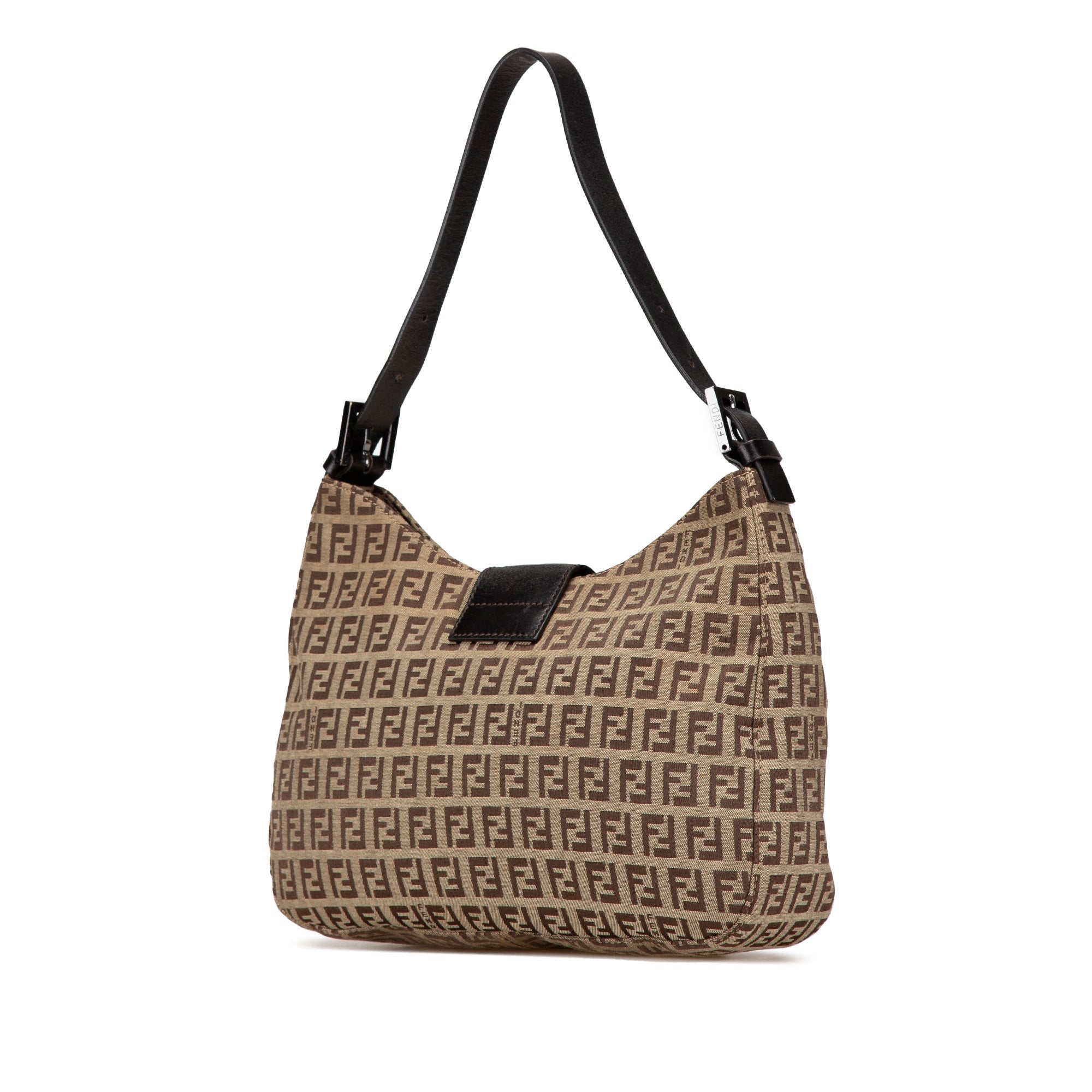 Brown Fendi Zucchino Canvas Shoulder Bag