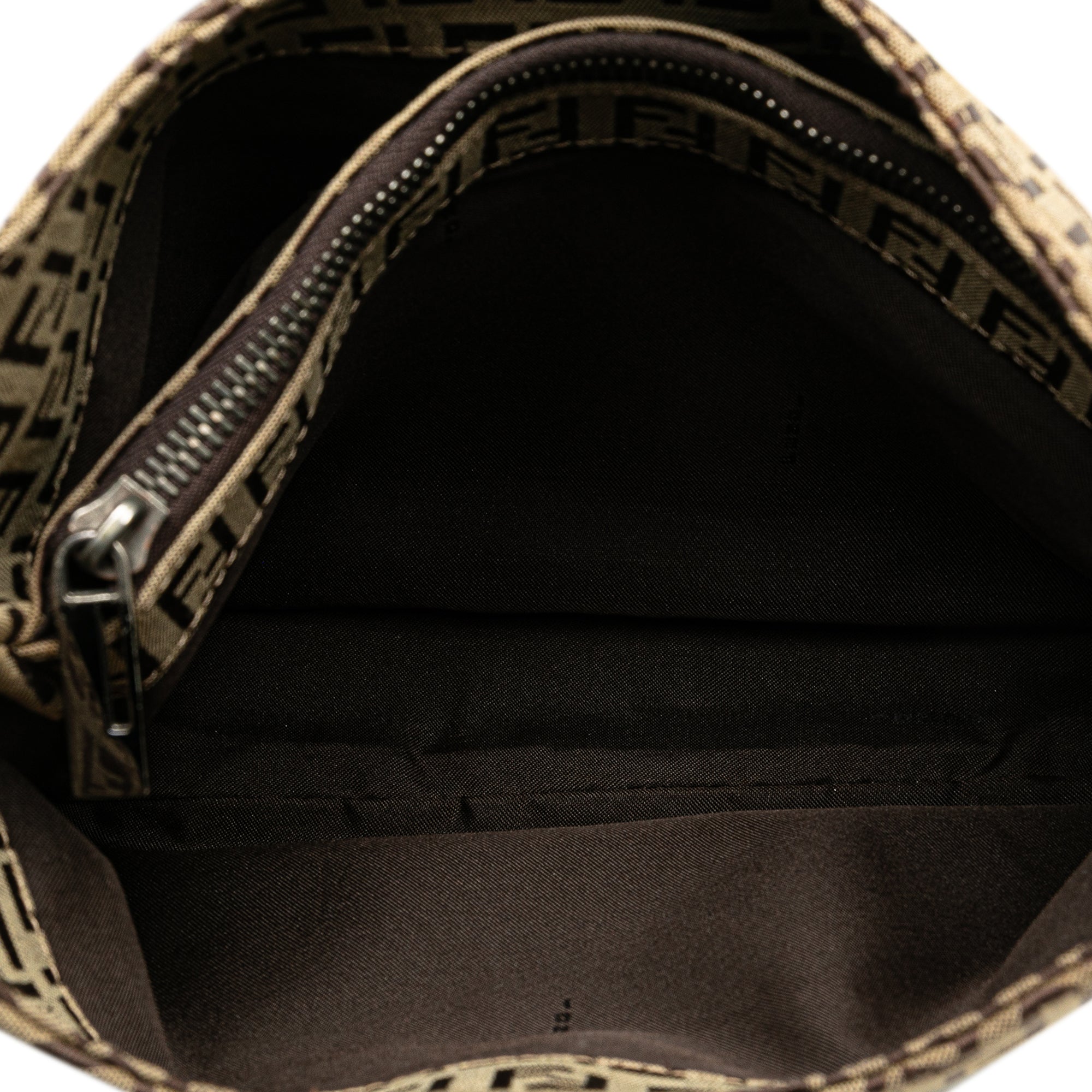 Brown Fendi Zucchino Canvas Shoulder Bag