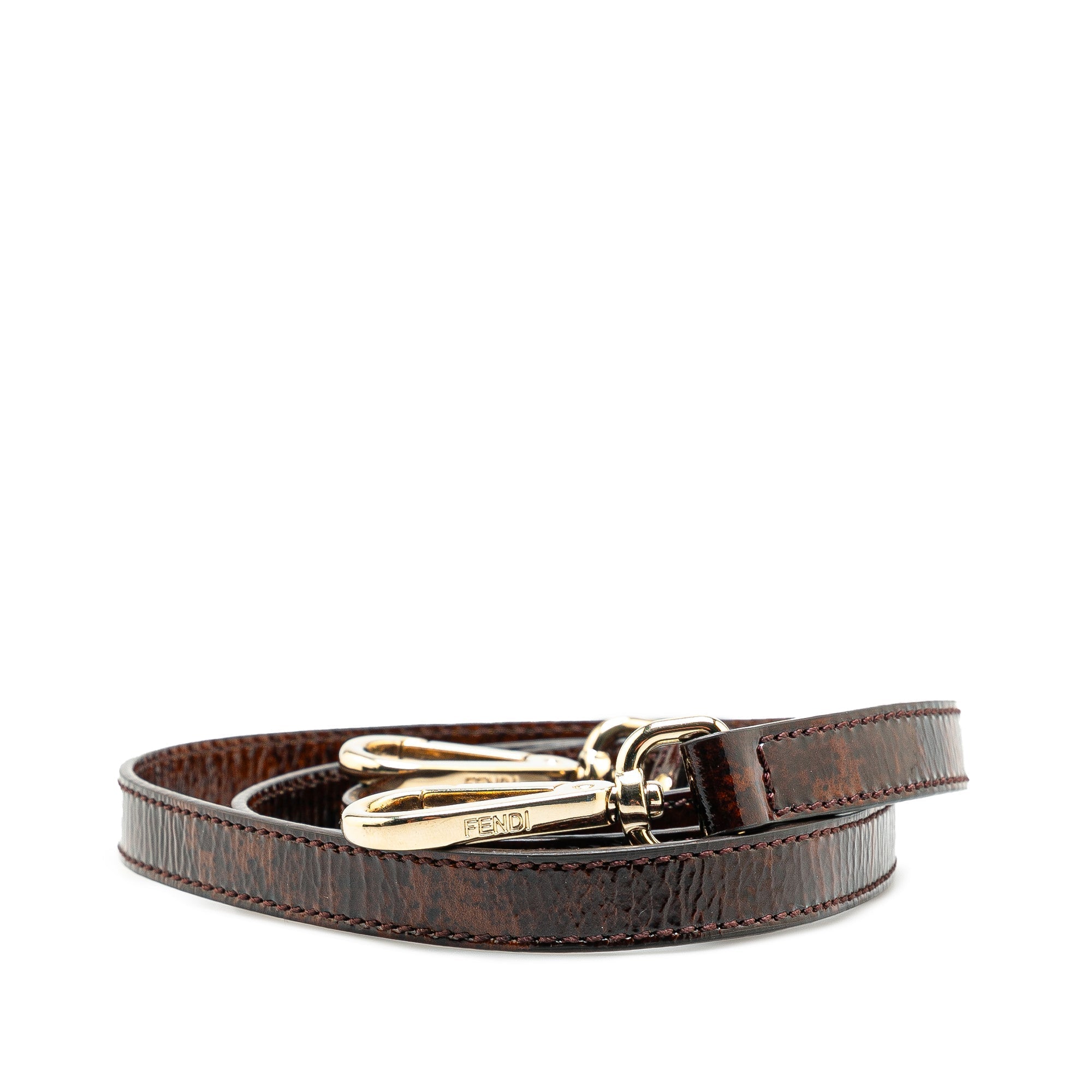 Brown Fendi Leather Shoulder Strap