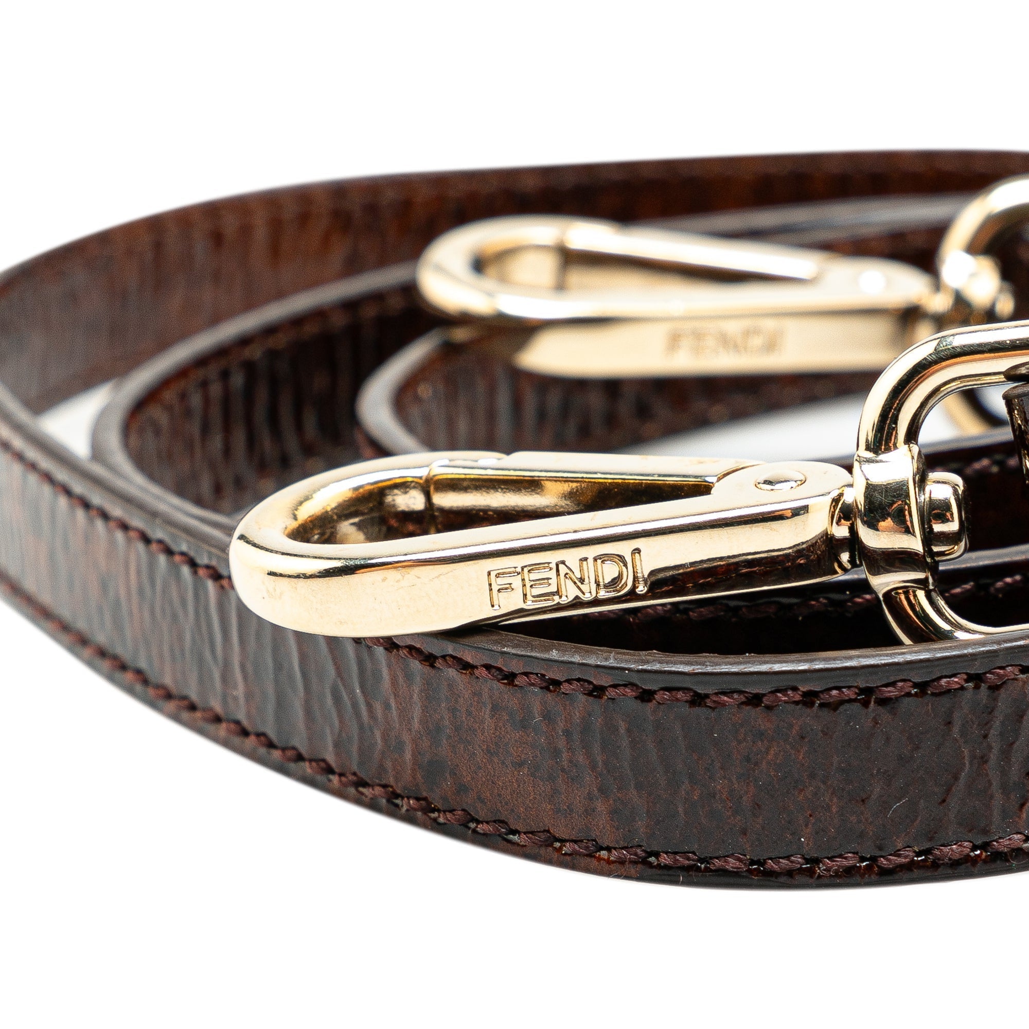 Brown Fendi Leather Shoulder Strap