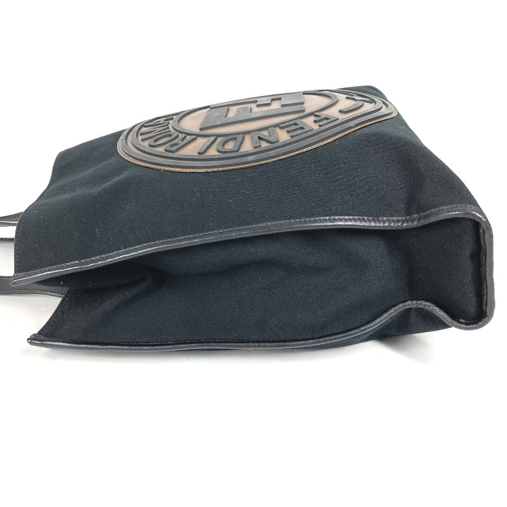 FENDI Tote Bag 7VA435 Canvas / leather black Vertical Shoulder Bag logo FF unisex(Unisex) Used
