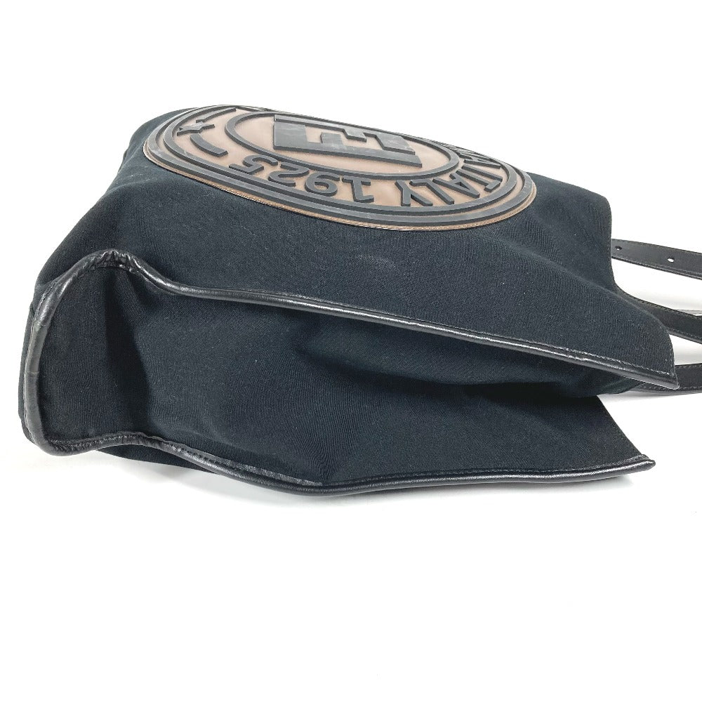 FENDI Tote Bag 7VA435 Canvas / leather black Vertical Shoulder Bag logo FF unisex(Unisex) Used