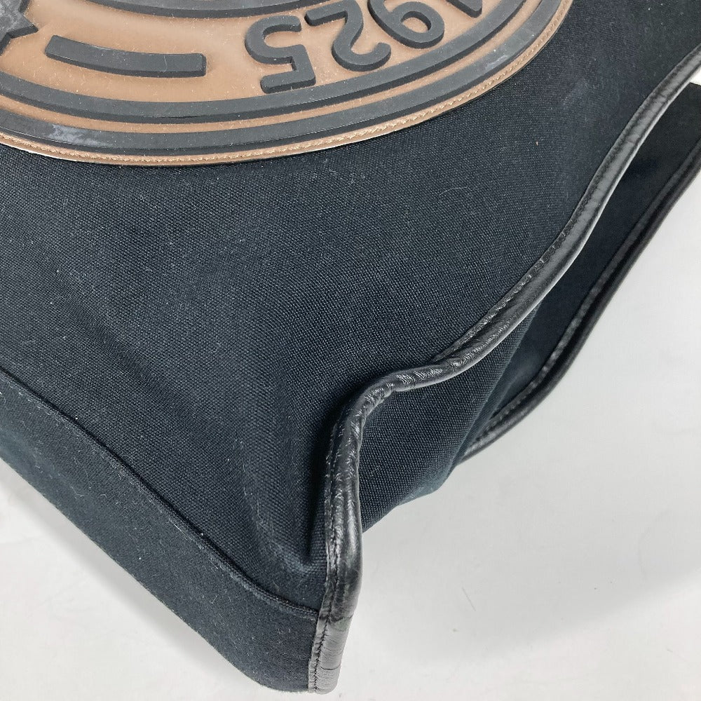 FENDI Tote Bag 7VA435 Canvas / leather black Vertical Shoulder Bag logo FF unisex(Unisex) Used