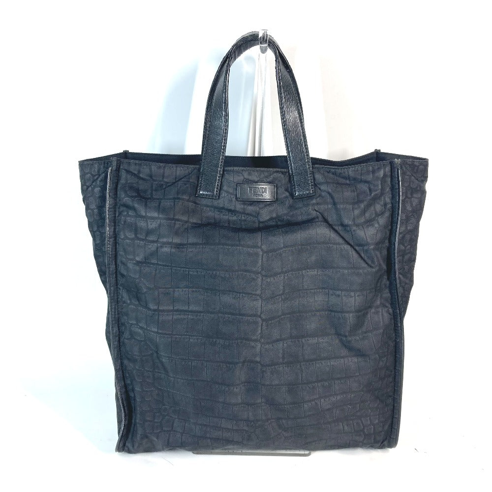 FENDI Tote Bag 7VA367 Nylon / leather black logo mens Used