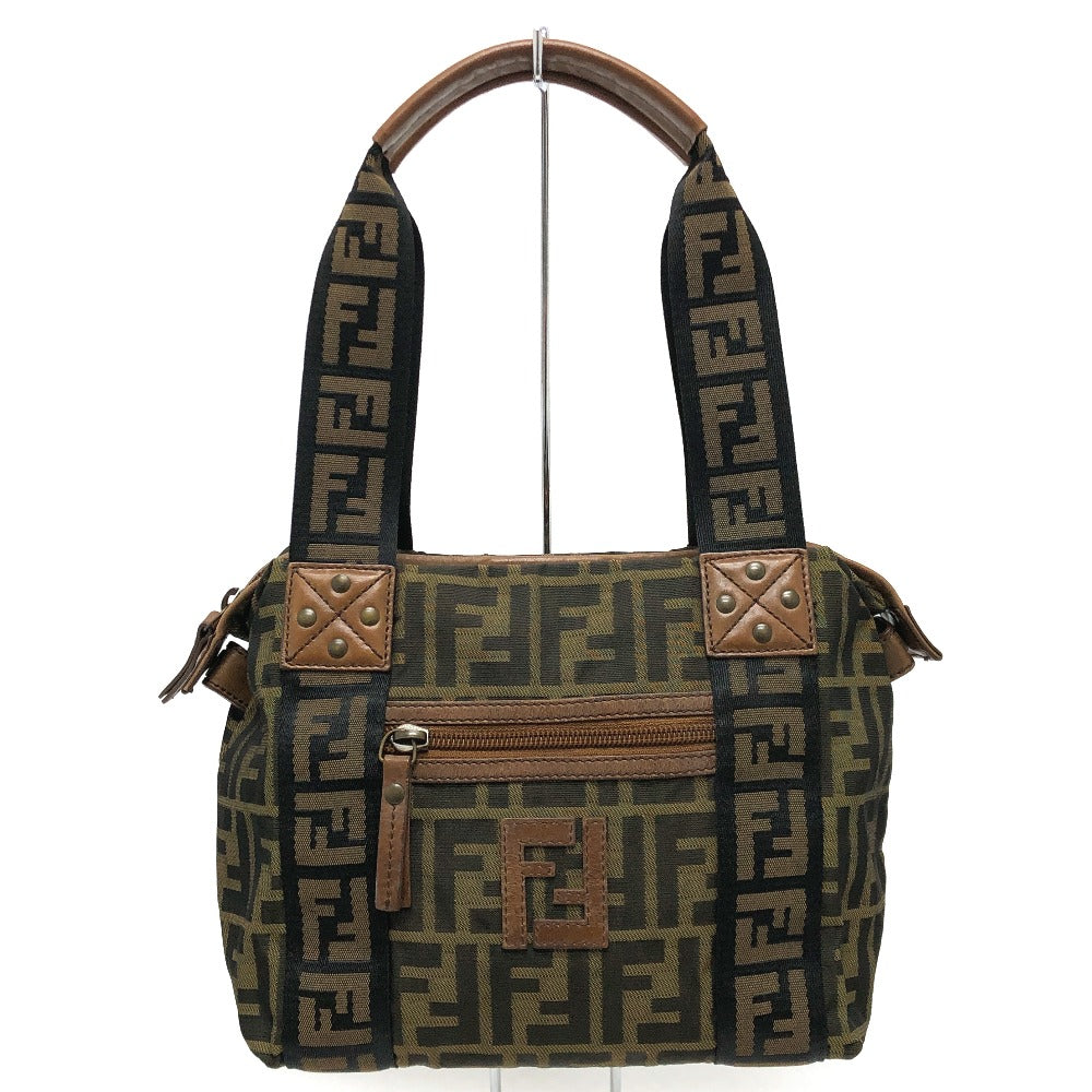 FENDI Handbag 7VS078 canvas Brown FF logo Zucca Women Used