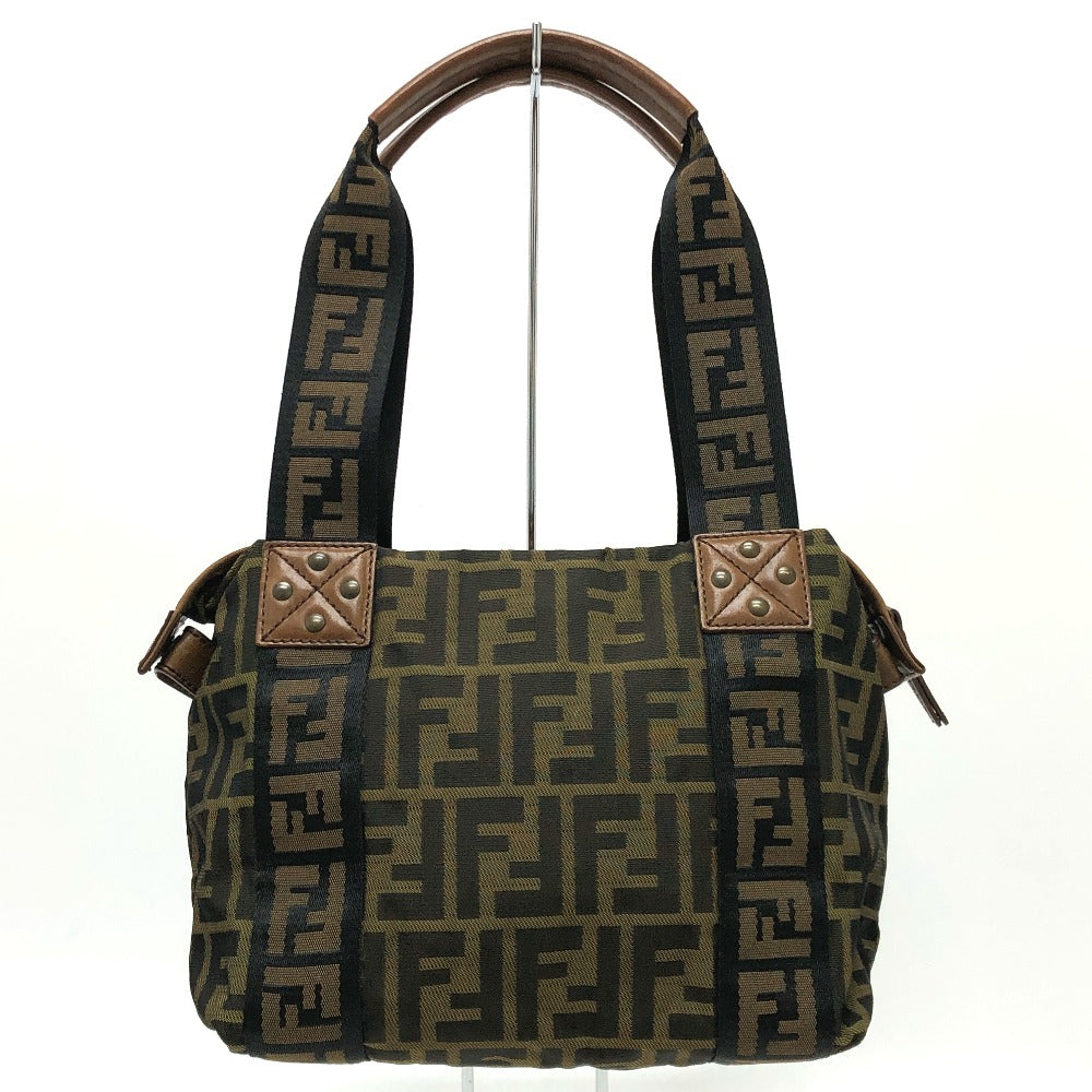 FENDI Handbag 7VS078 canvas Brown FF logo Zucca Women Used