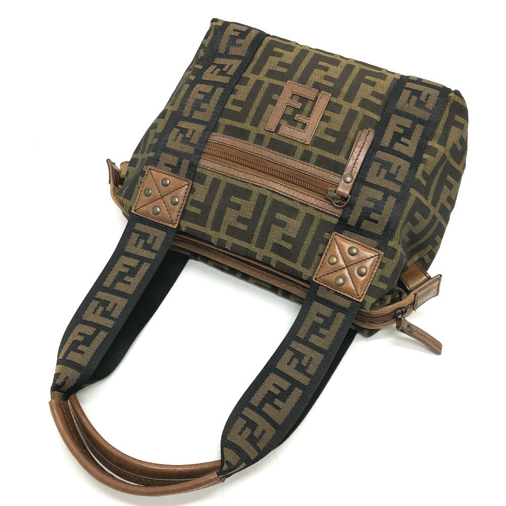 FENDI Handbag 7VS078 canvas Brown FF logo Zucca Women Used