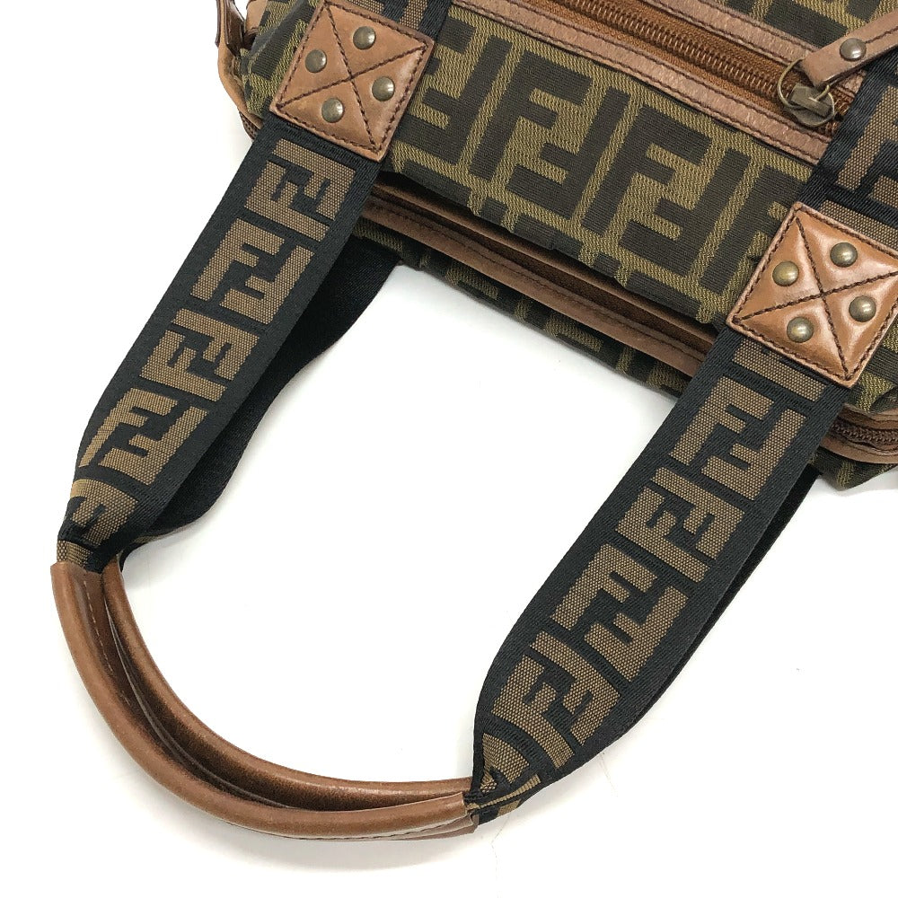 FENDI Handbag 7VS078 canvas Brown FF logo Zucca Women Used