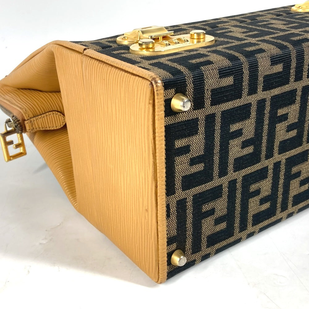 FENDI Handbag Canvas / leather Brown vintage Zucca logo Women Used