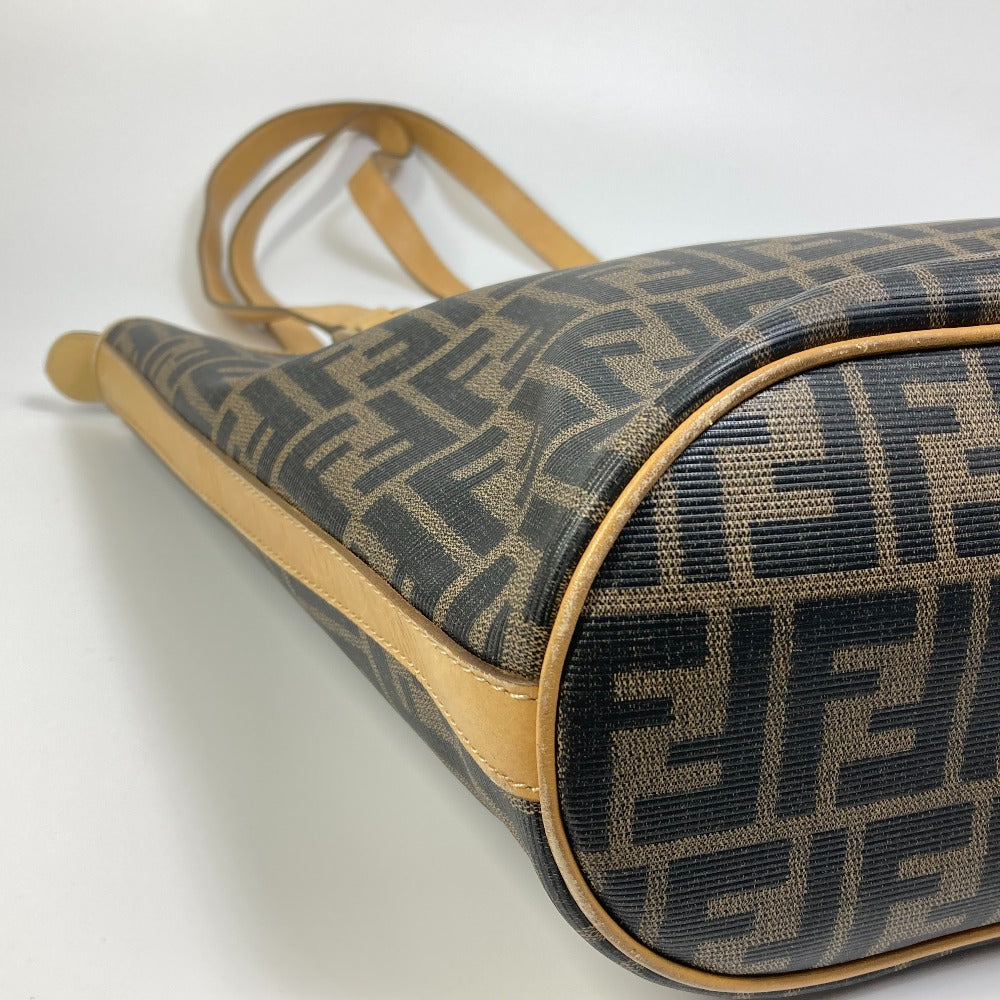 FENDI Tote Bag PVC / Leather Brown Zucca Pattern Women Used