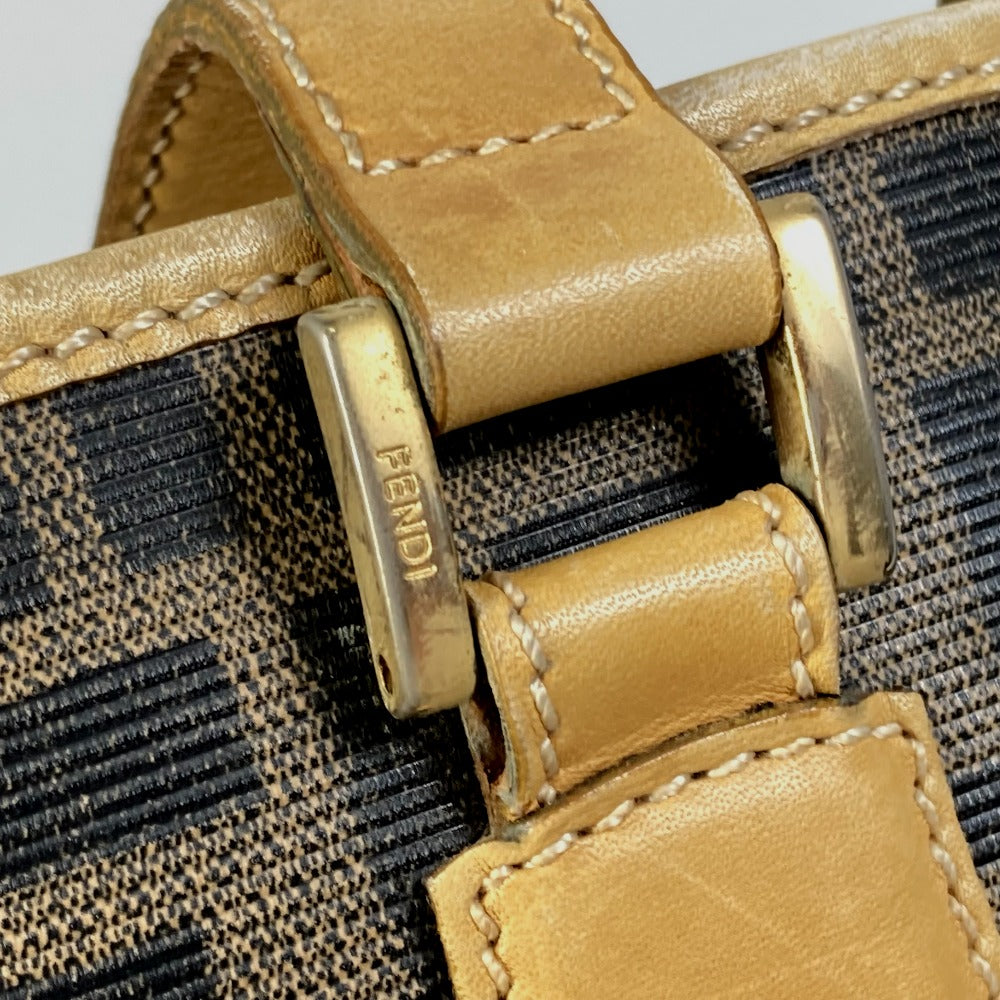FENDI Tote Bag PVC / Leather Brown Zucca Pattern Women Used