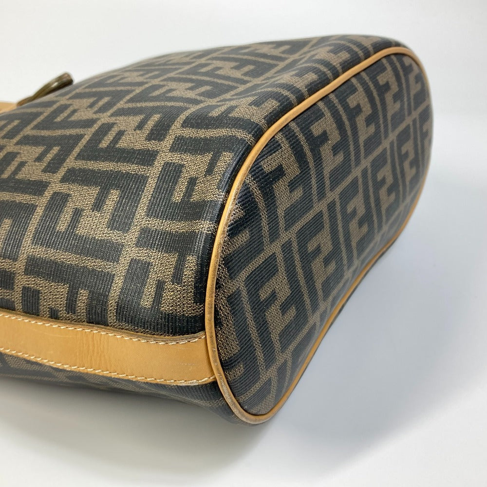 FENDI Tote Bag PVC / Leather Brown Zucca Pattern Women Used