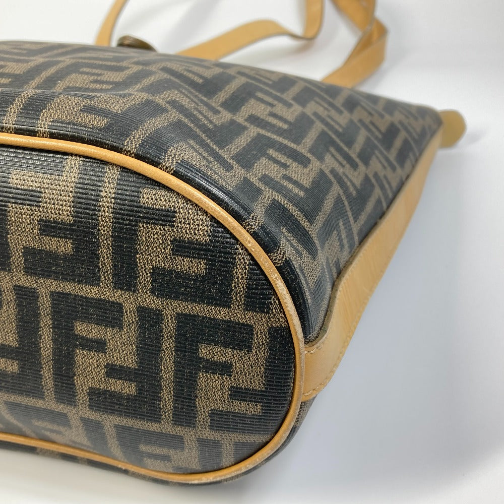 FENDI Tote Bag PVC / Leather Brown Zucca Pattern Women Used