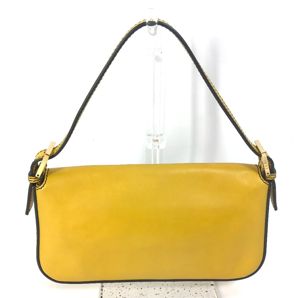 FENDI Handbag 8BR600 leather yellow FF Mamma Bucket Women Used