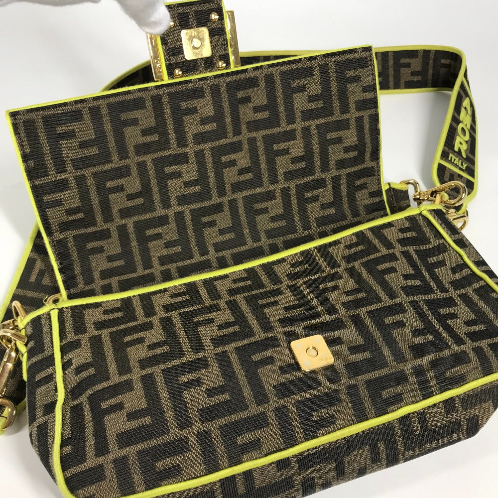 FENDI Shoulder Bag 8BR600 canvas Brown Zucca Mamma Bucket Women Used