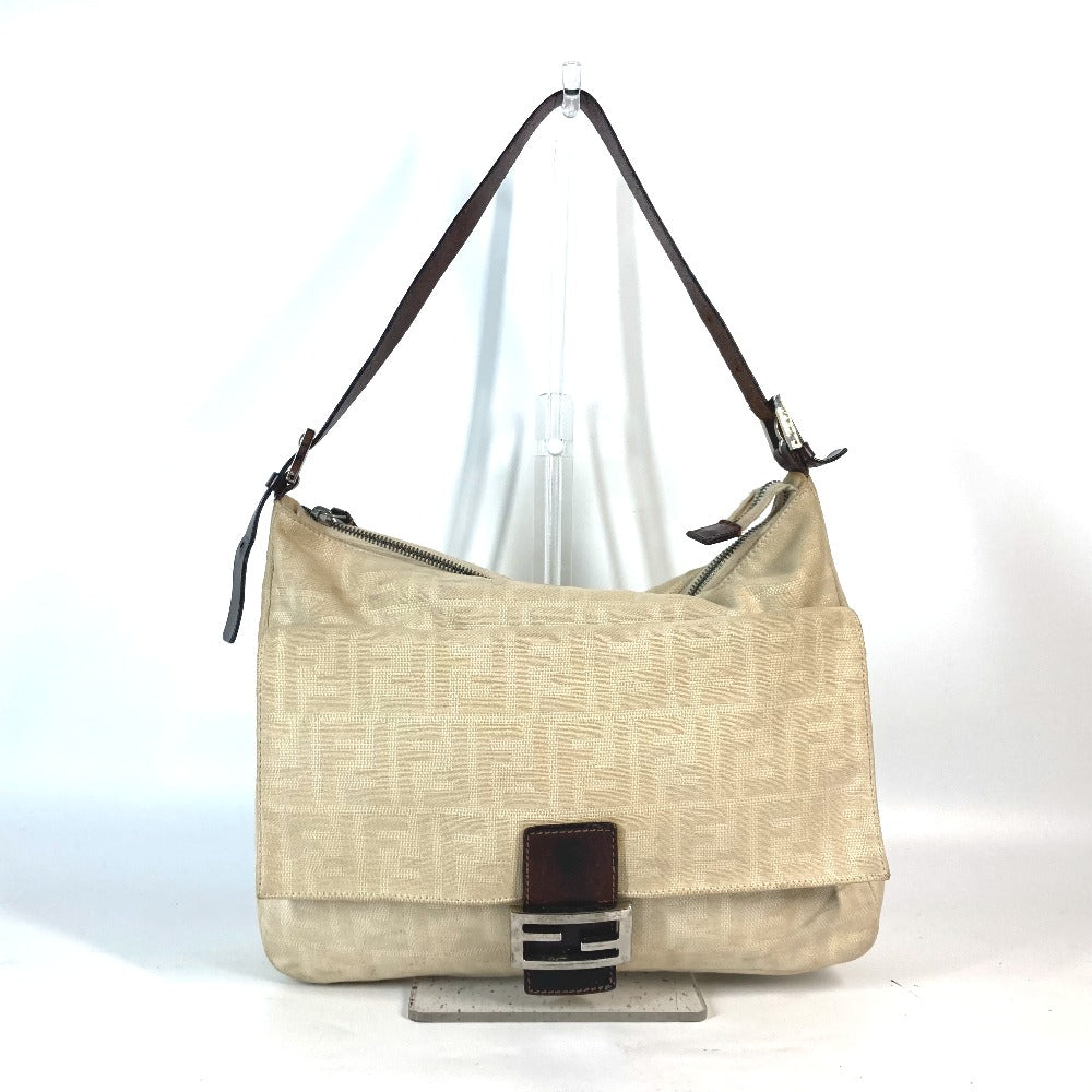 FENDI Shoulder Bag Canvas / leather beige Zucca Mamma Bucket Women Used