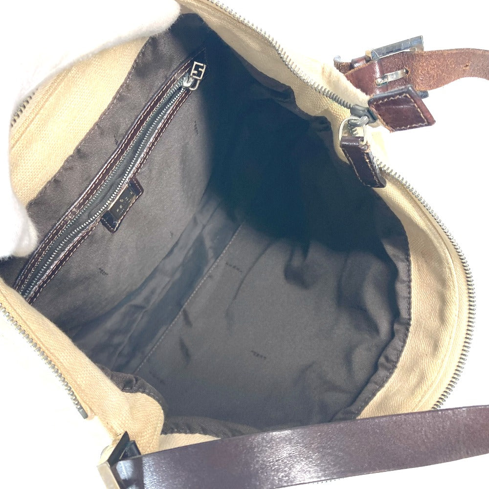 FENDI Shoulder Bag Canvas / leather beige Zucca Mamma Bucket Women Used