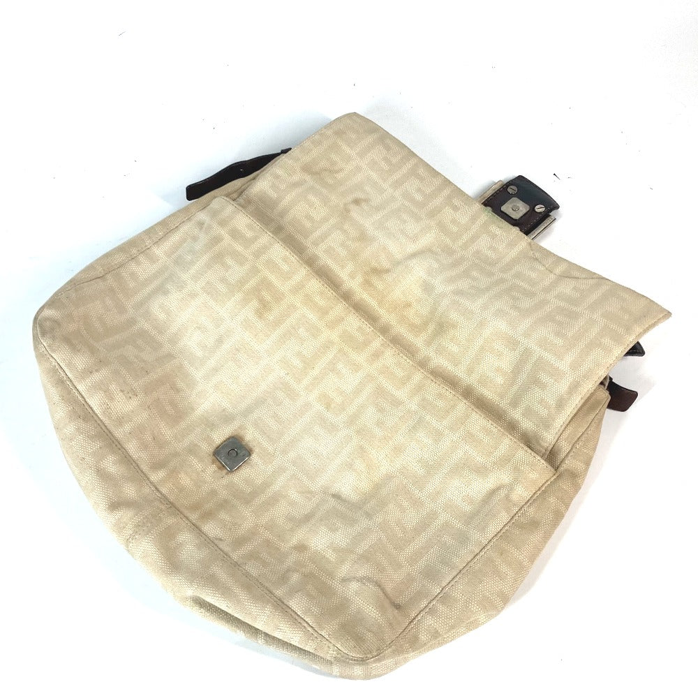 FENDI Shoulder Bag Canvas / leather beige Zucca Mamma Bucket Women Used