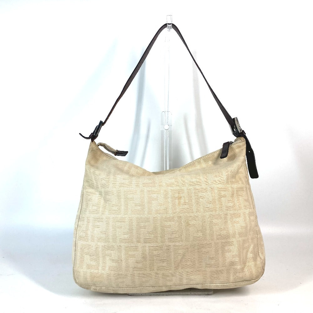FENDI Shoulder Bag Canvas / leather beige Zucca Mamma Bucket Women Used