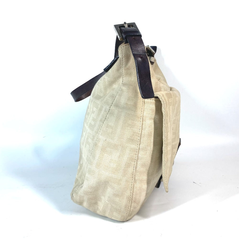 FENDI Shoulder Bag Canvas / leather beige Zucca Mamma Bucket Women Used