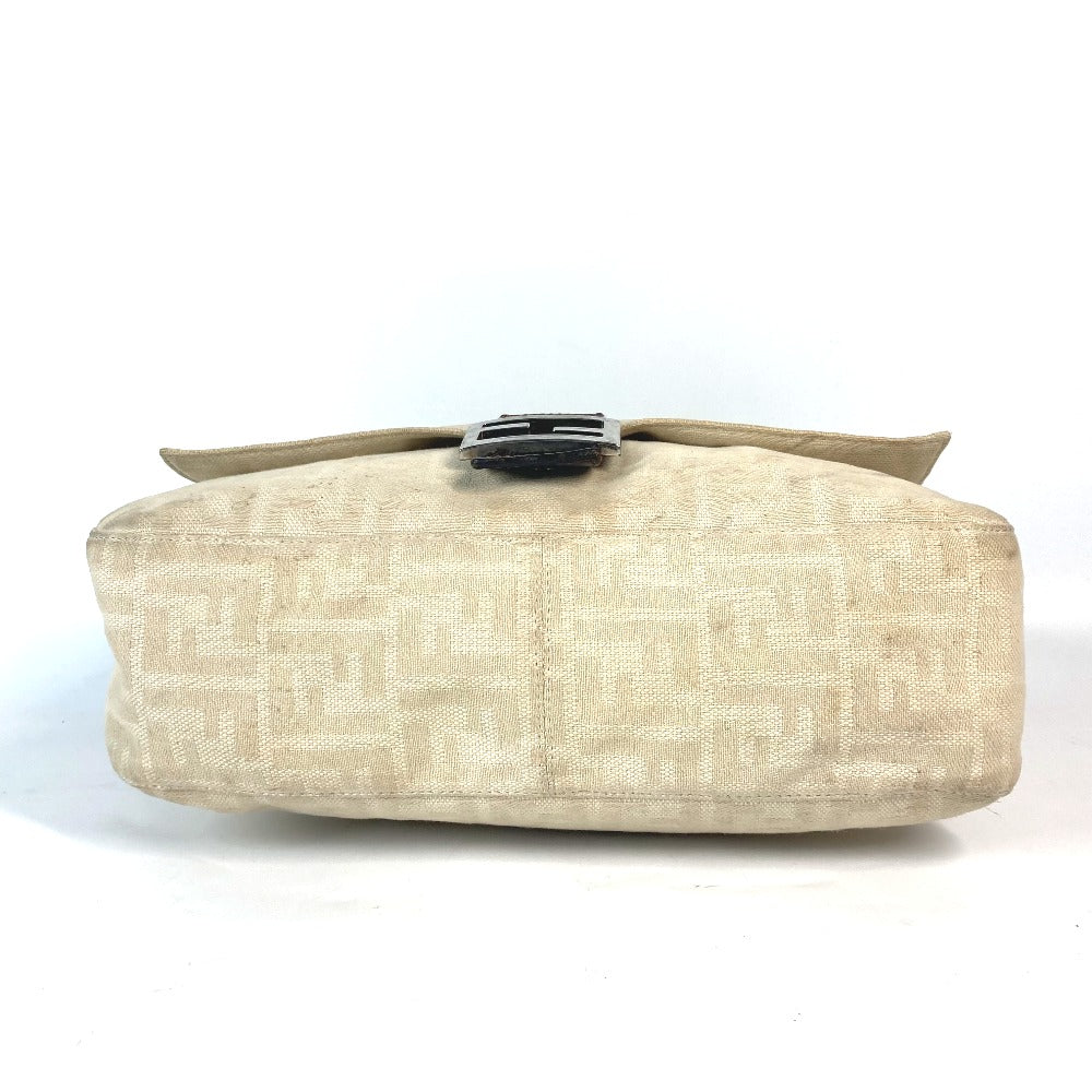 FENDI Shoulder Bag Canvas / leather beige Zucca Mamma Bucket Women Used