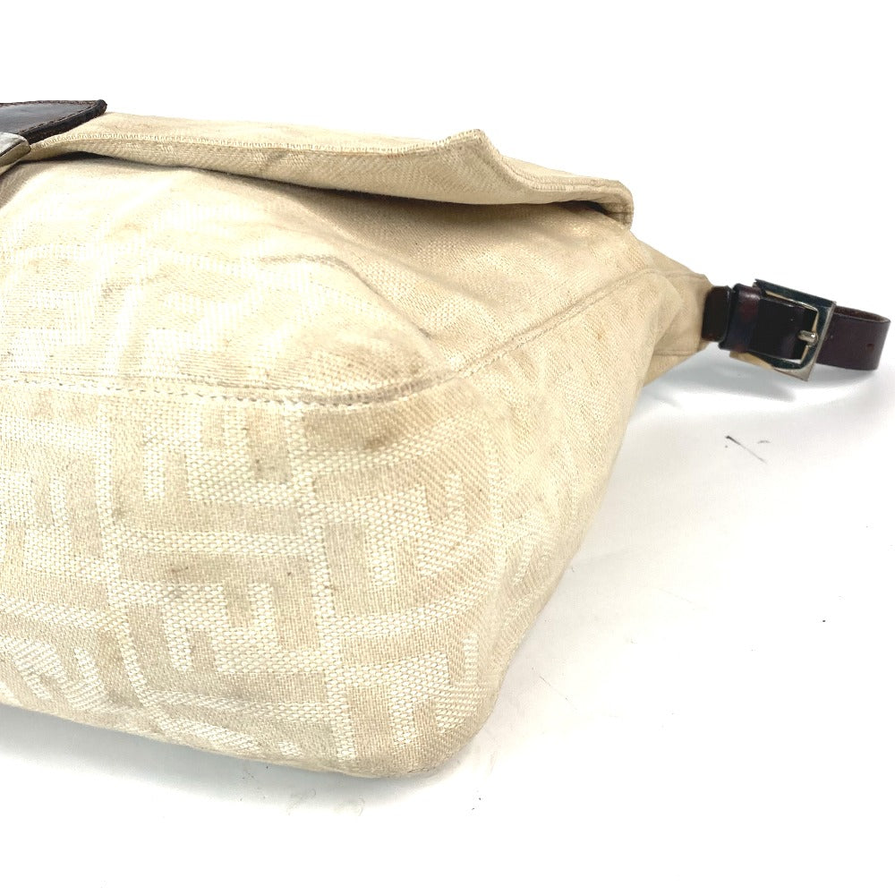 FENDI Shoulder Bag Canvas / leather beige Zucca Mamma Bucket Women Used