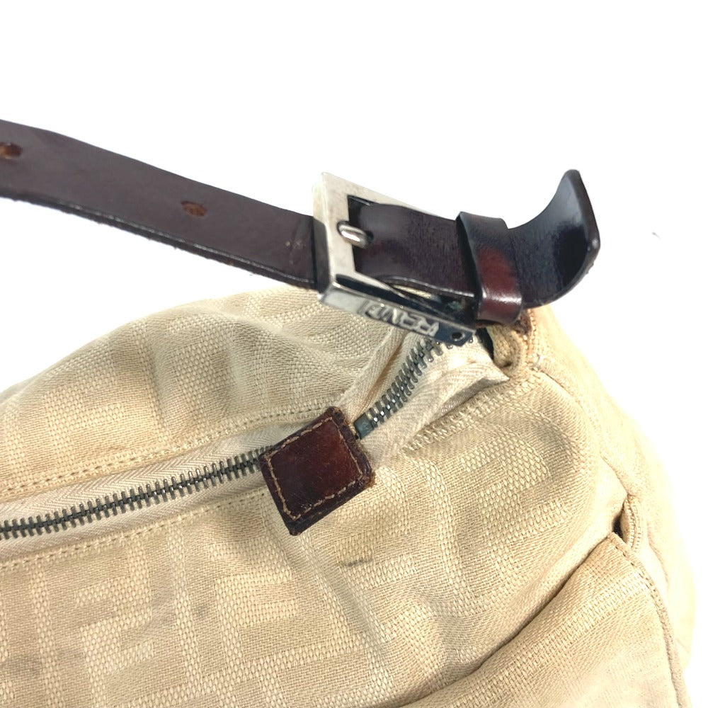 FENDI Shoulder Bag Canvas / leather beige Zucca Mamma Bucket Women Used