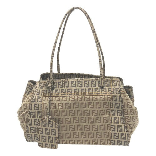 FENDI Handbag 8BN174 PVC / nylon beige Zucchino Women Used