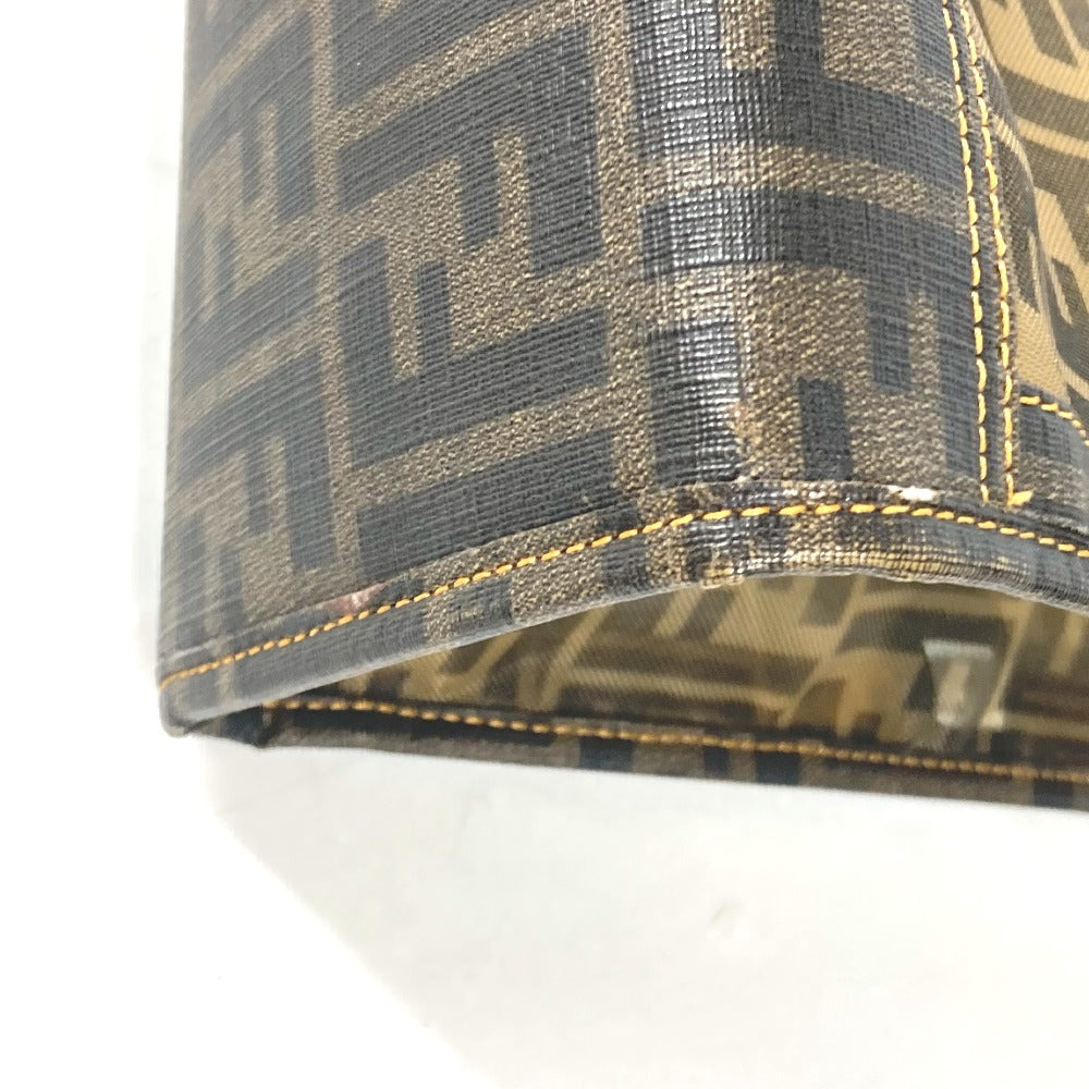 FENDI Shoulder Bag Coated leather Brown Mesh Bag Beach Bag Vintage Zucca Women Used