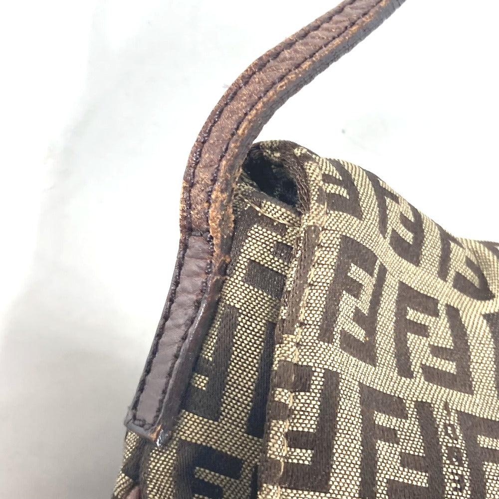 FENDI Shoulder Bag Canvas / leather Brown Zucchino Women Used