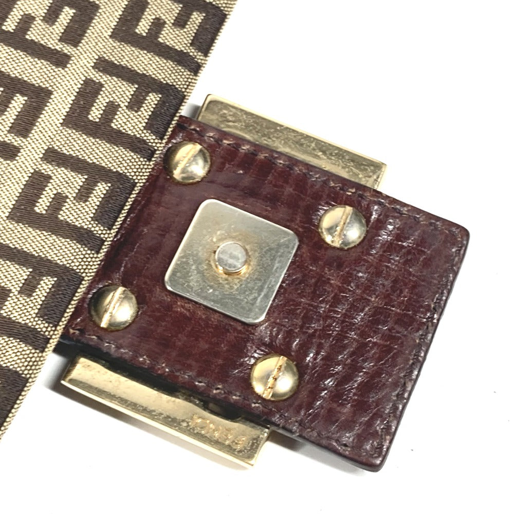 FENDI Shoulder Bag Canvas / leather Brown Zucchino Women Used