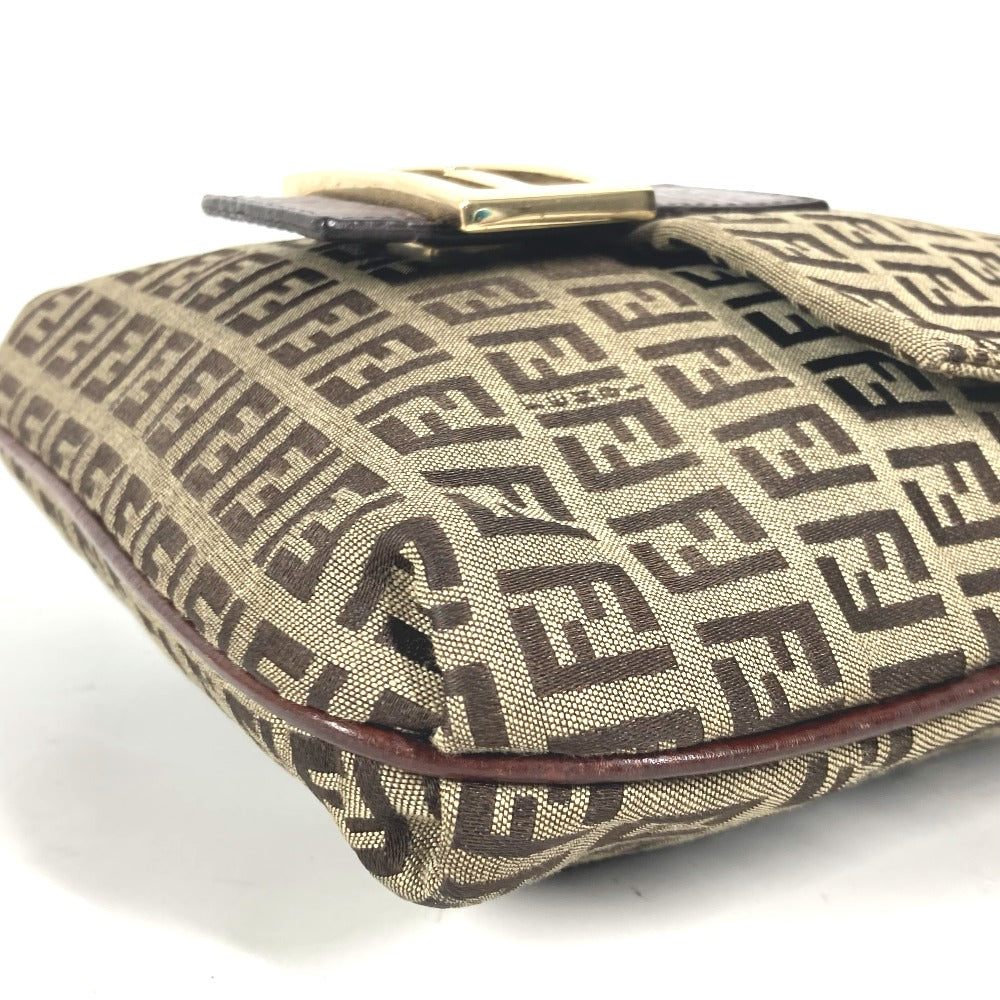 FENDI Shoulder Bag Canvas / leather Brown Zucchino Women Used