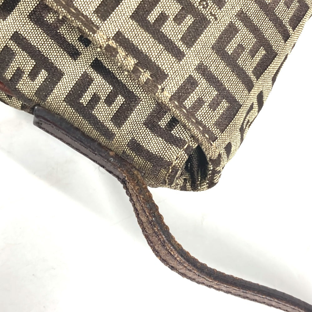 FENDI Shoulder Bag Canvas / leather Brown Zucchino Women Used