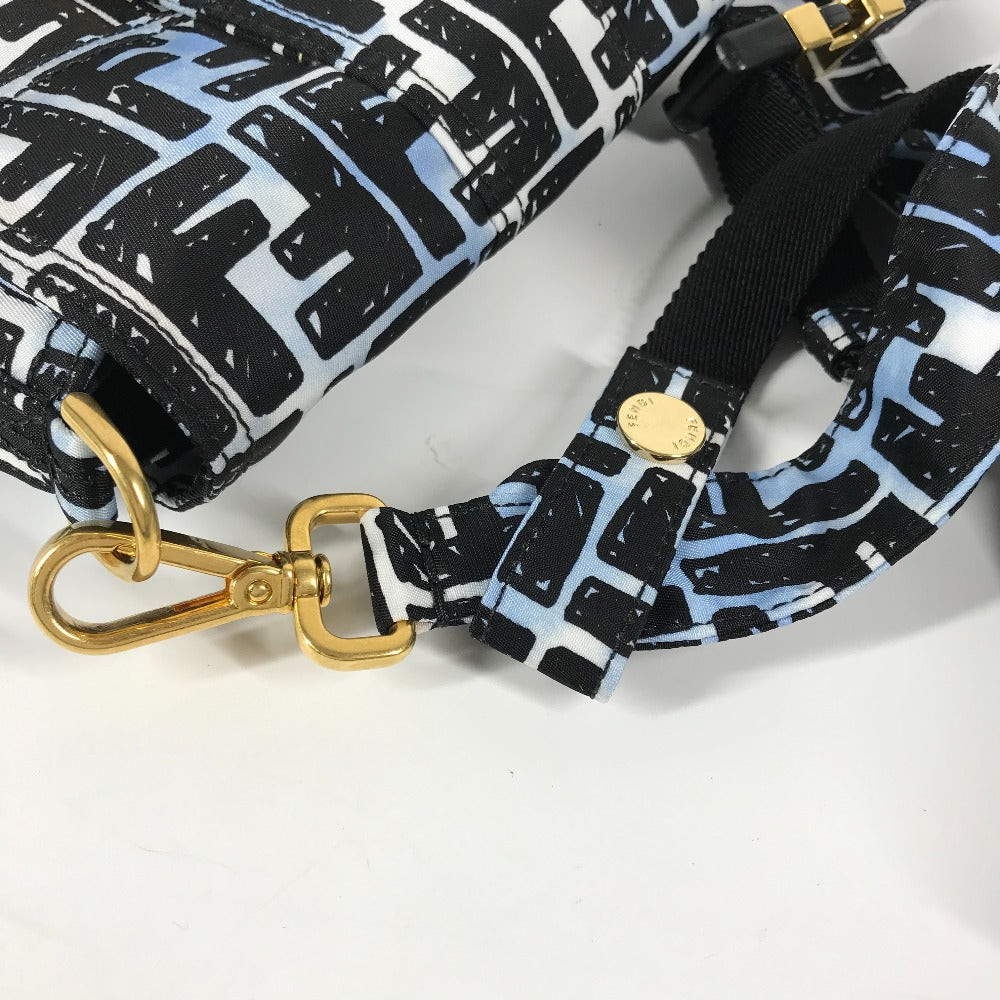 FENDI Shoulder Bag 8BR784 Nylon blue Joshua Vides Collaboration Zucca Baguette Mini mens Used