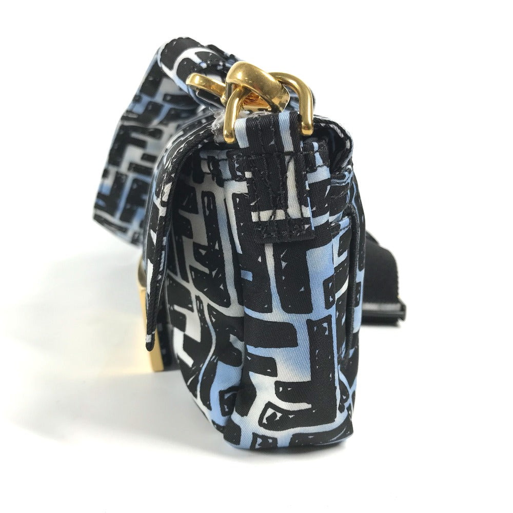 FENDI Shoulder Bag 8BR784 Nylon blue Joshua Vides Collaboration Zucca Baguette Mini mens Used