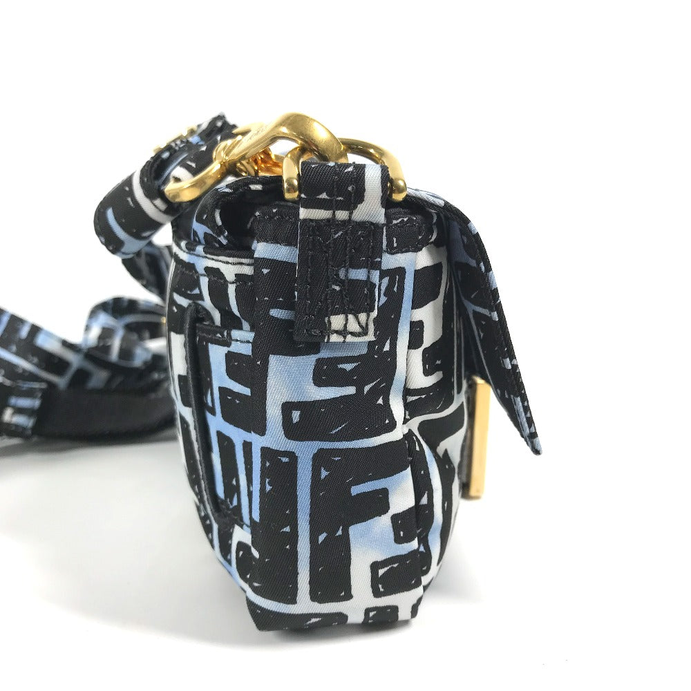 FENDI Shoulder Bag 8BR784 Nylon blue Joshua Vides Collaboration Zucca Baguette Mini mens Used