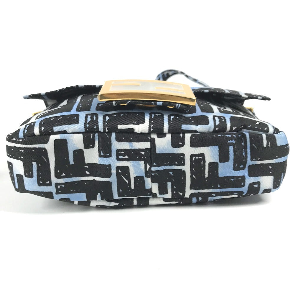FENDI Shoulder Bag 8BR784 Nylon blue Joshua Vides Collaboration Zucca Baguette Mini mens Used