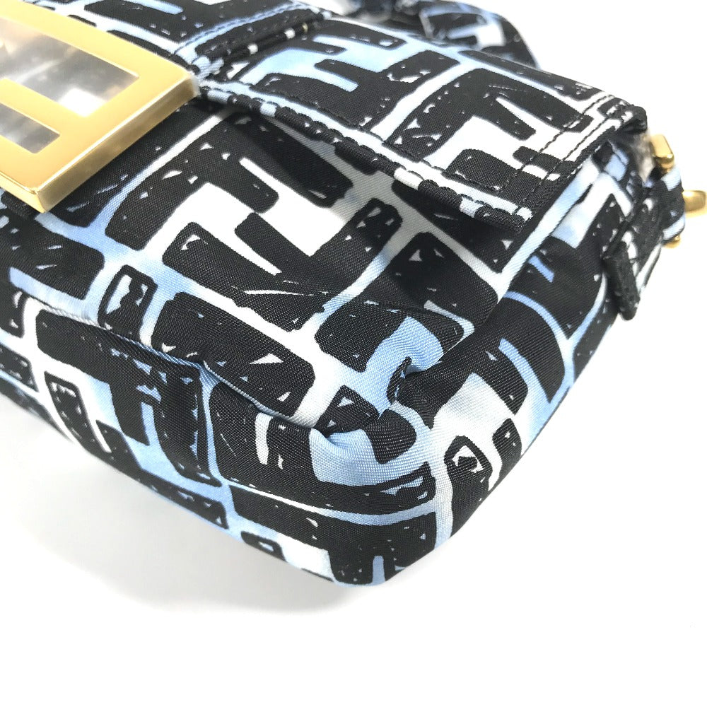 FENDI Shoulder Bag 8BR784 Nylon blue Joshua Vides Collaboration Zucca Baguette Mini mens Used