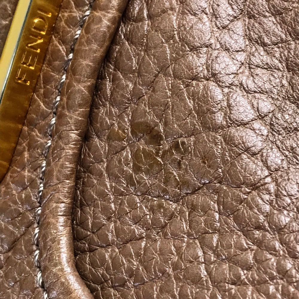 FENDI Handbag 8BL110 leather Brown Men's Women chameleon unisex(Unisex) Used