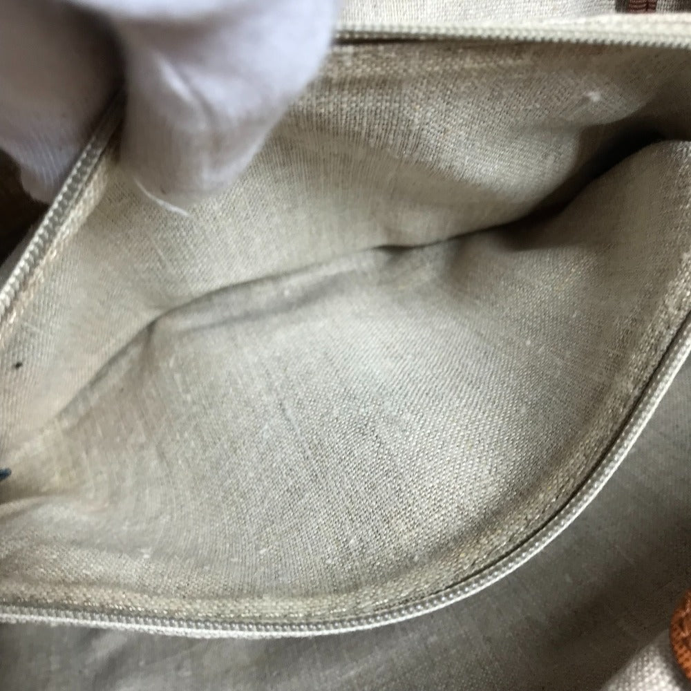 FENDI Handbag 8BL114 Leather / canvas beige Bag chameleon Women Used