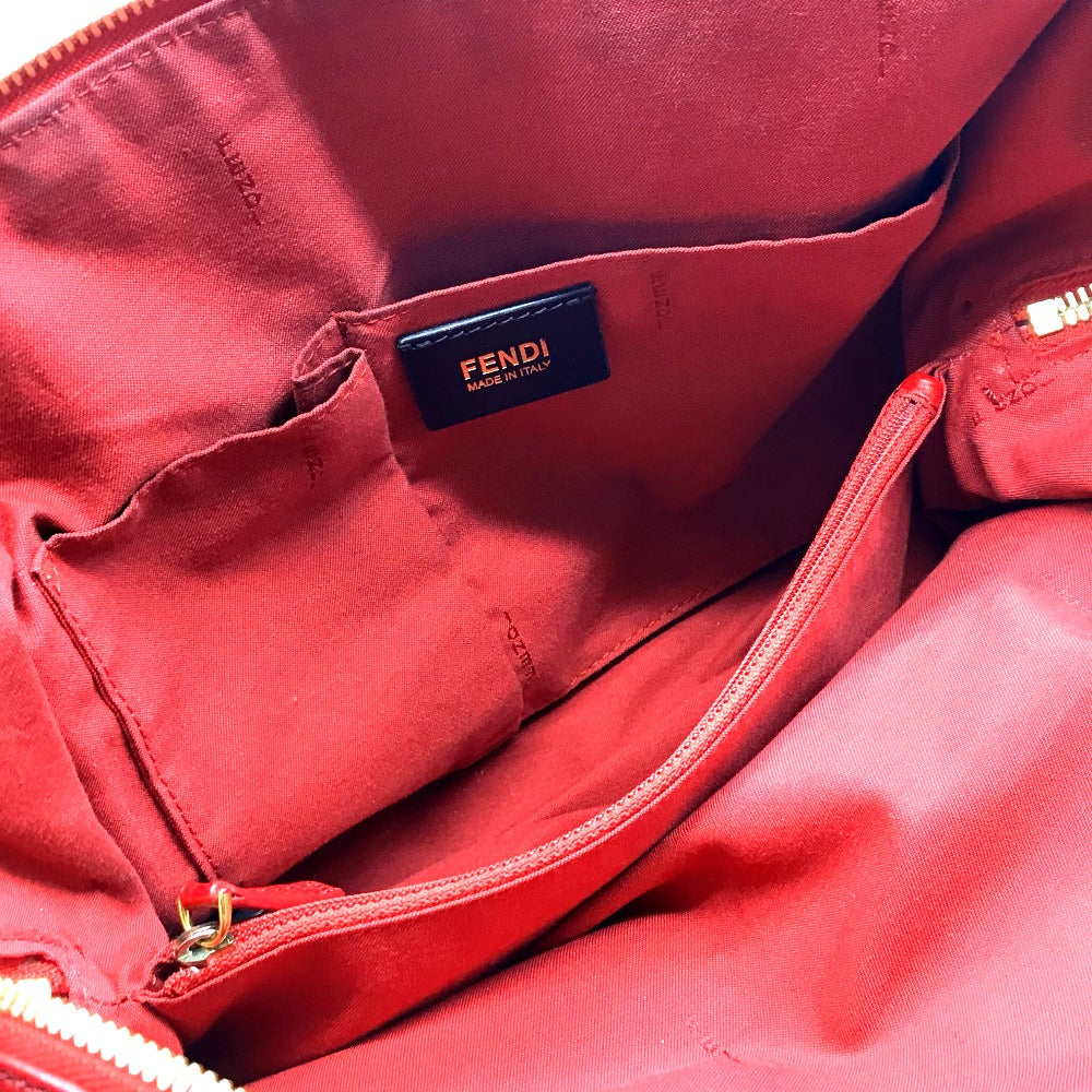 FENDI Handbag 8BL114 leather Red Mini Boston Duffel bag chameleon Women Used