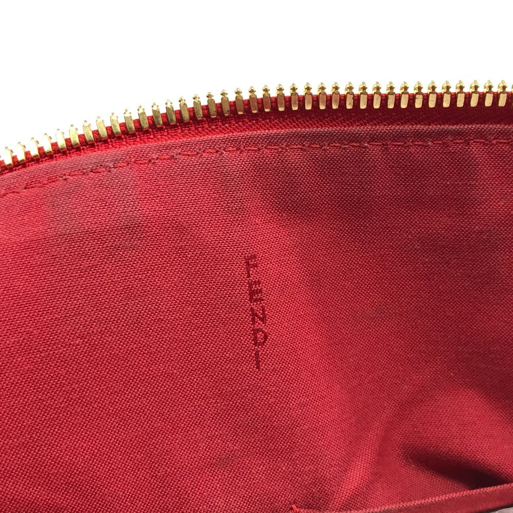 FENDI Handbag 8BL114 leather Red Mini Boston Duffel bag chameleon Women Used