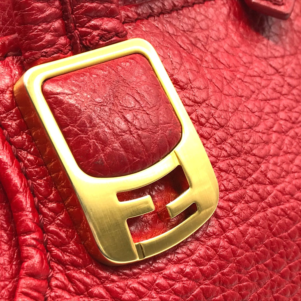FENDI Handbag 8BL114 leather Red Mini Boston Duffel bag chameleon Women Used