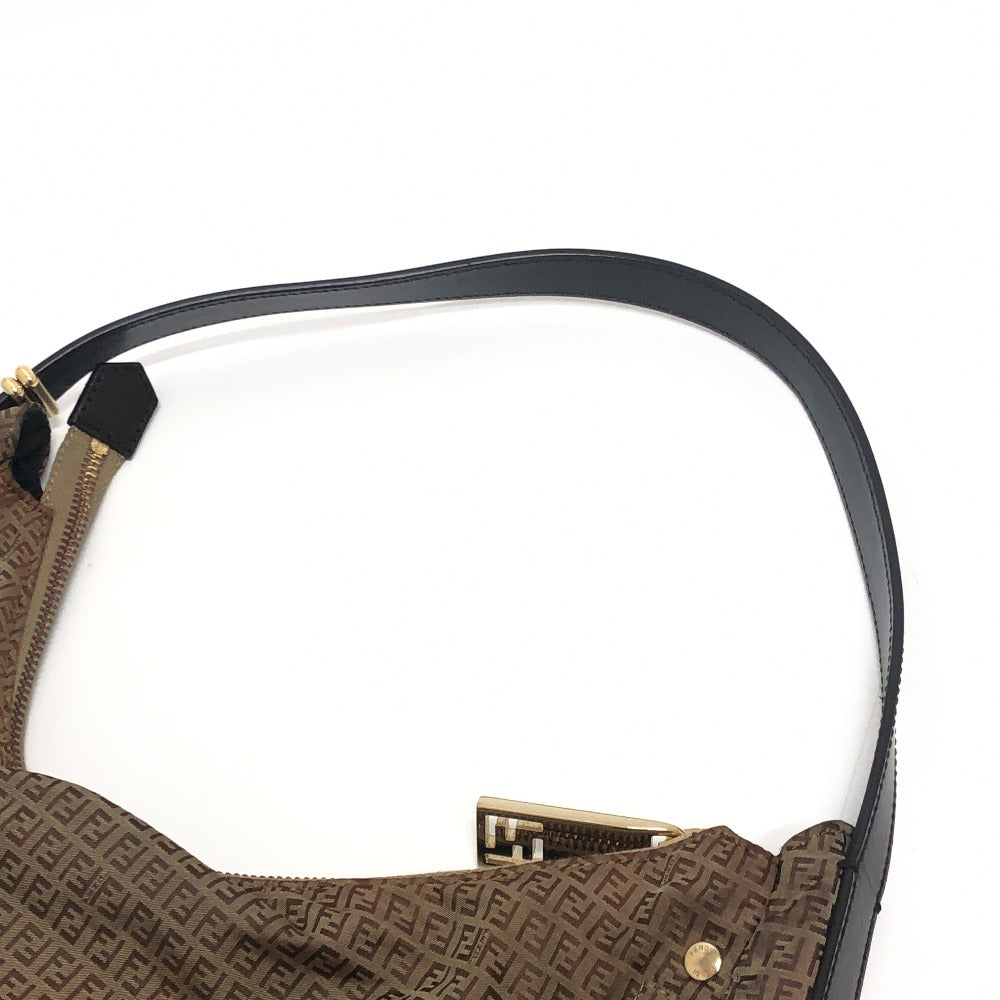 FENDI Shoulder Bag 8BR633 canvas beige Zucca Pattern Women Used
