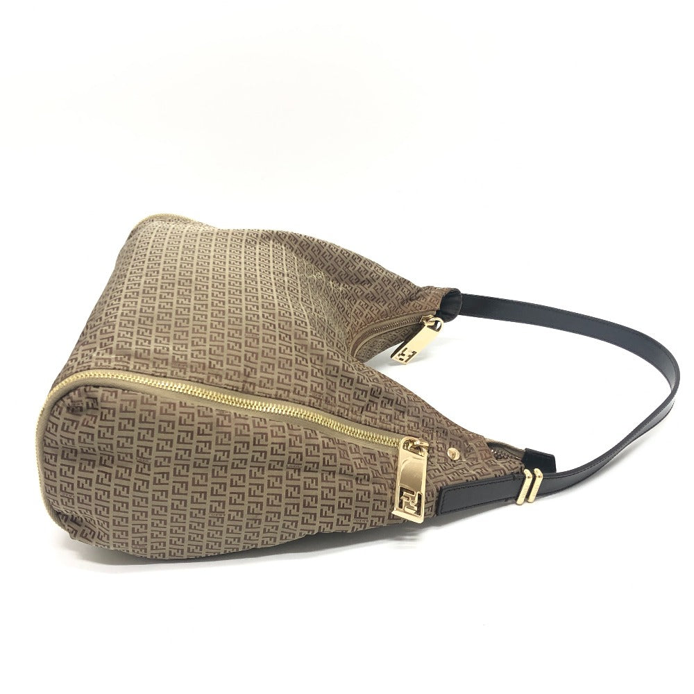 FENDI Shoulder Bag 8BR633 canvas beige Zucca Pattern Women Used