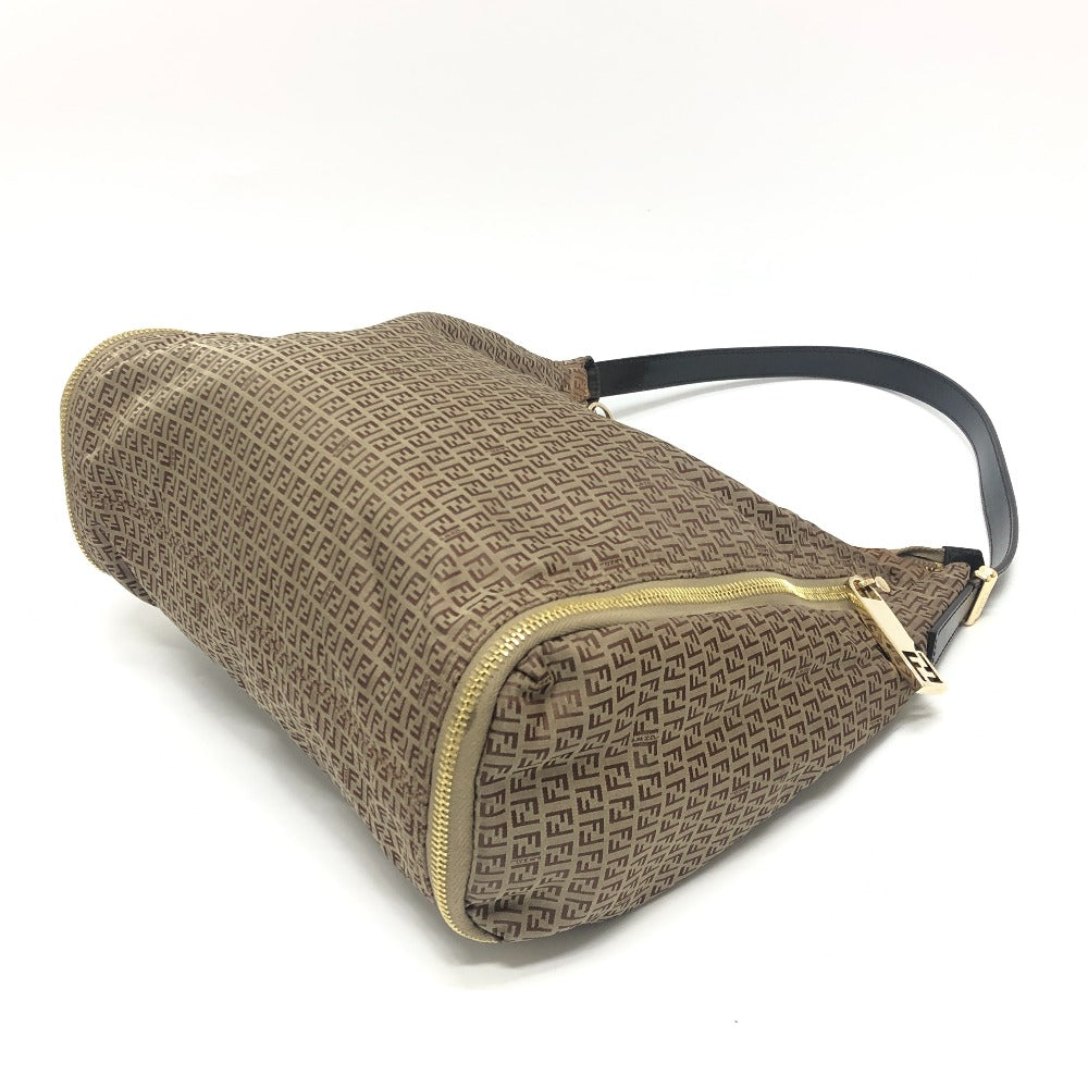 FENDI Shoulder Bag 8BR633 canvas beige Zucca Pattern Women Used