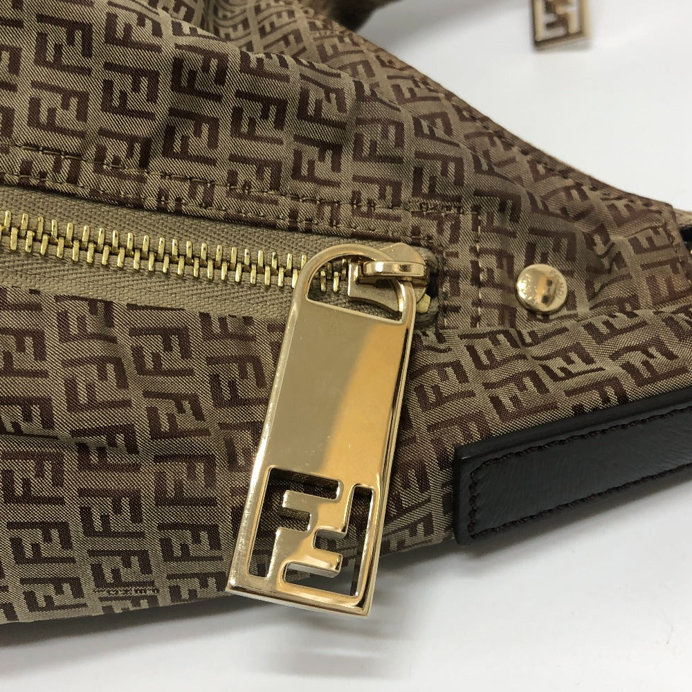 FENDI Shoulder Bag 8BR633 canvas beige Zucca Pattern Women Used