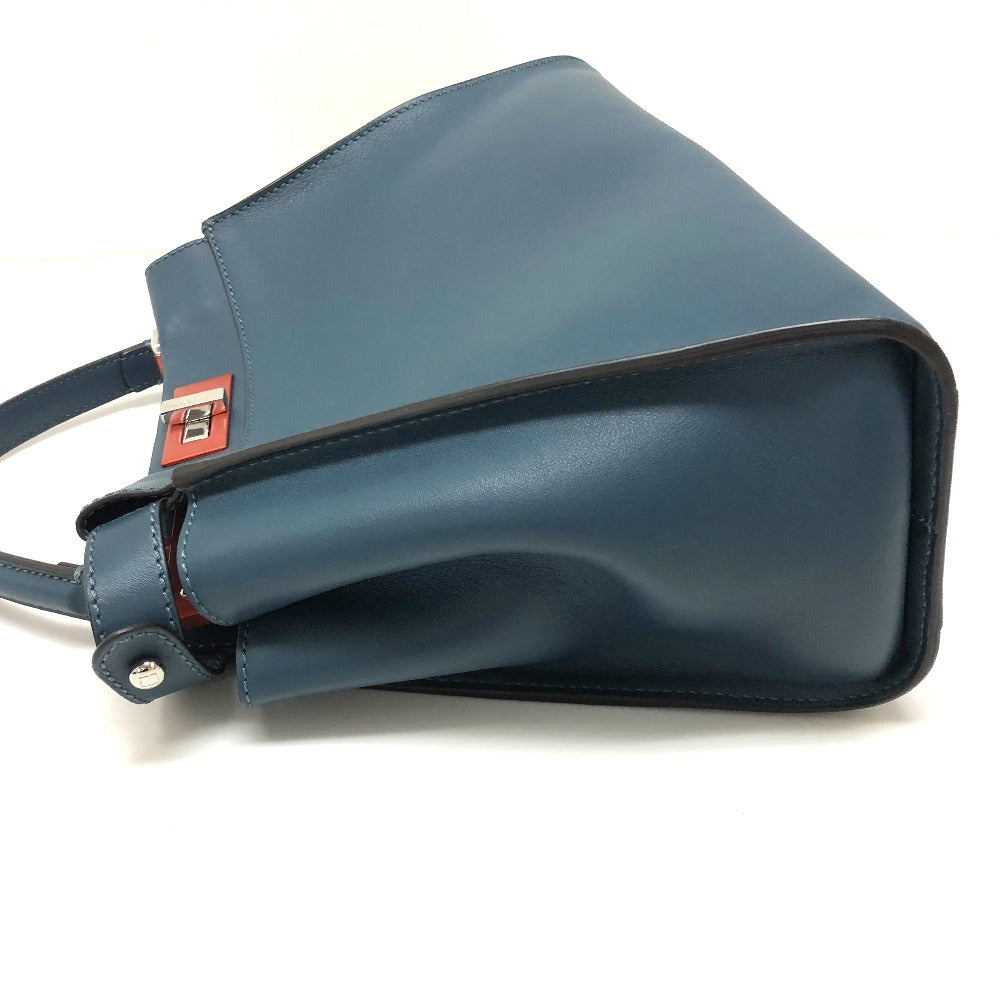 FENDI Handbag 8BN290 leather blue Peek-a-boo regular Women Used