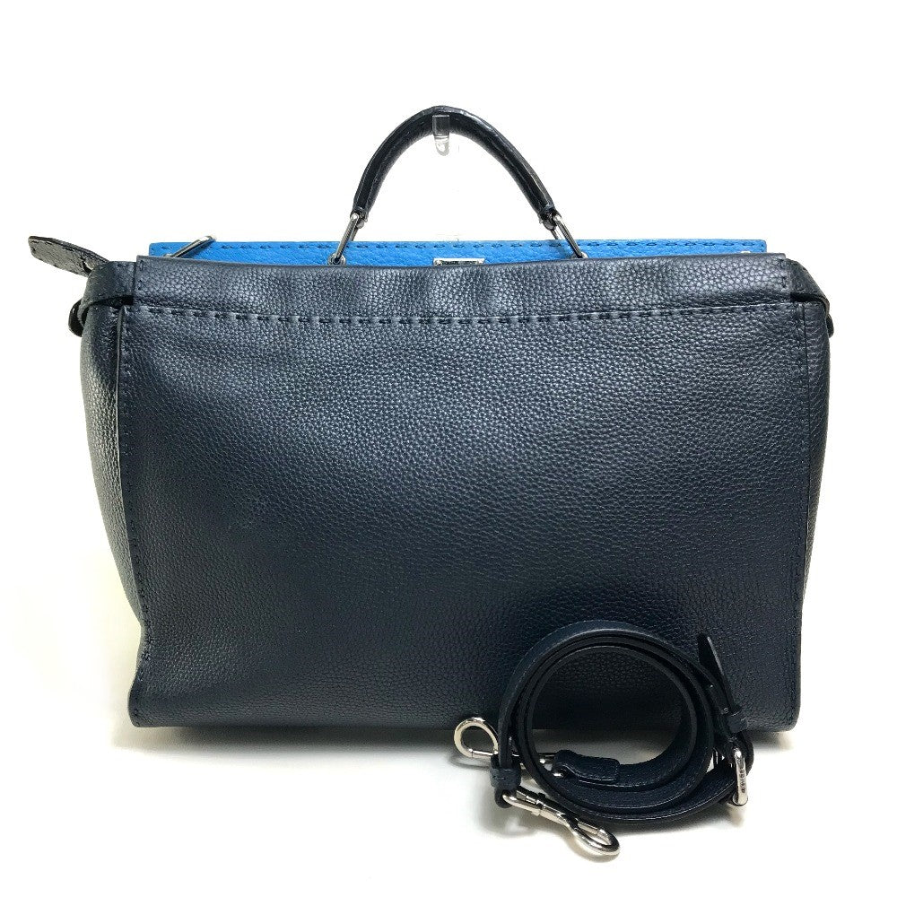 FENDI Business bag 7VA388 leather Navy x blue Celeria Peekaboo mens Used